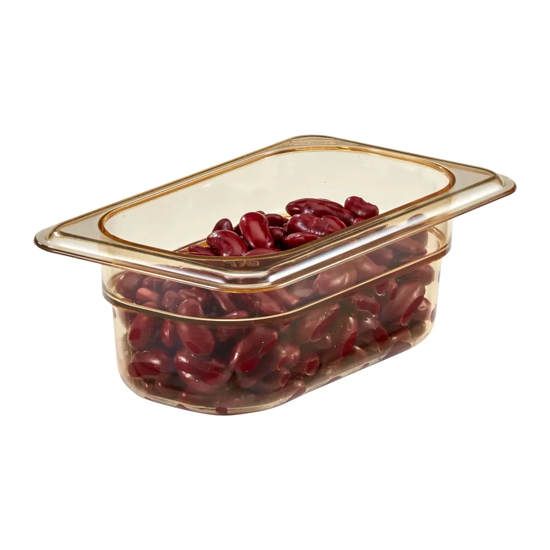 Cambro 92HP150 H‑Pan – 1/9 Size, 2½″ Deep Amber Plastic, Non‑Stick, -40°F to 375°F, NSF