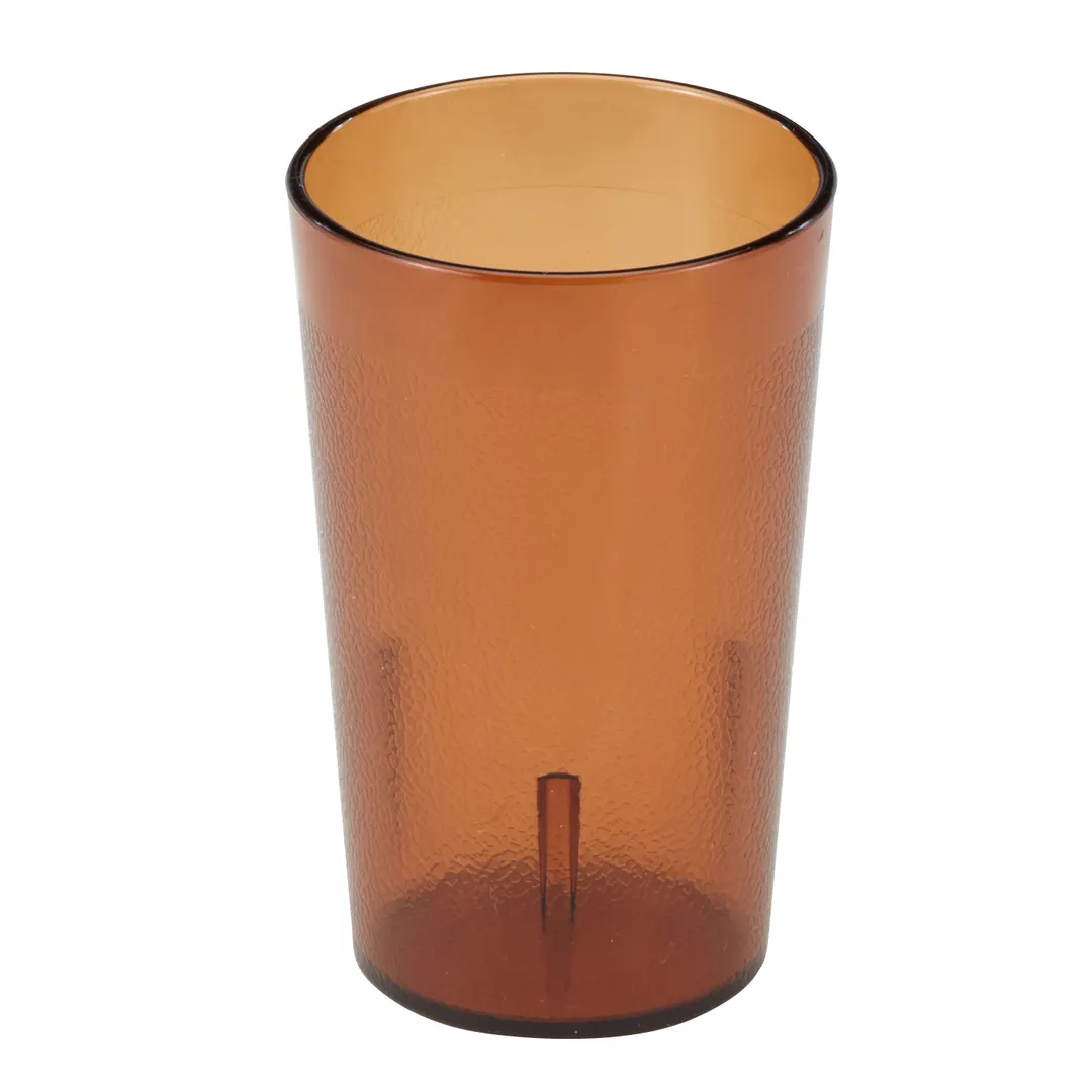 Cambro 950P2153 9.8‑oz Amber SAN Tumbler, 2‑3/4" Top, Textured, Sani‑Rim, Dishwasher‑Safe - 24/Case