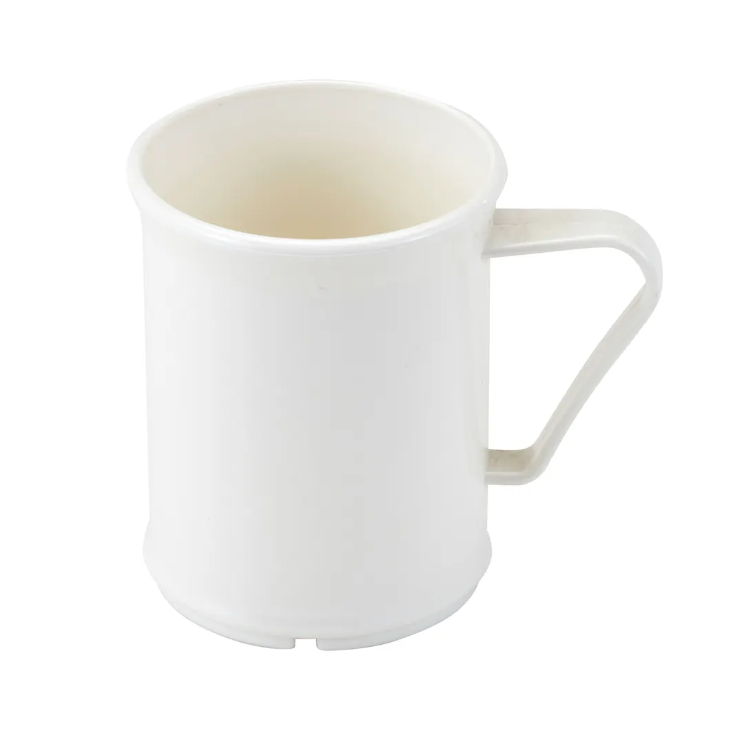 Cambro 96CW148 Camwear® Mug – 9.6 oz White Polycarbonate, 4‑3/16" Dia x 3‑3/4" H, Made in USA