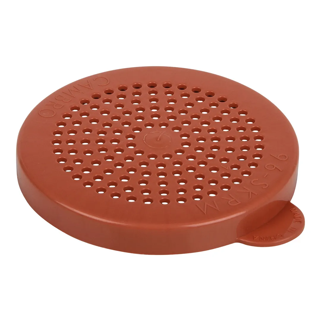 Cambro 96SKRLM408 Shaker/Dredge Lid, Polycarbonate, Red Perforated Top, Dishwasher Safe