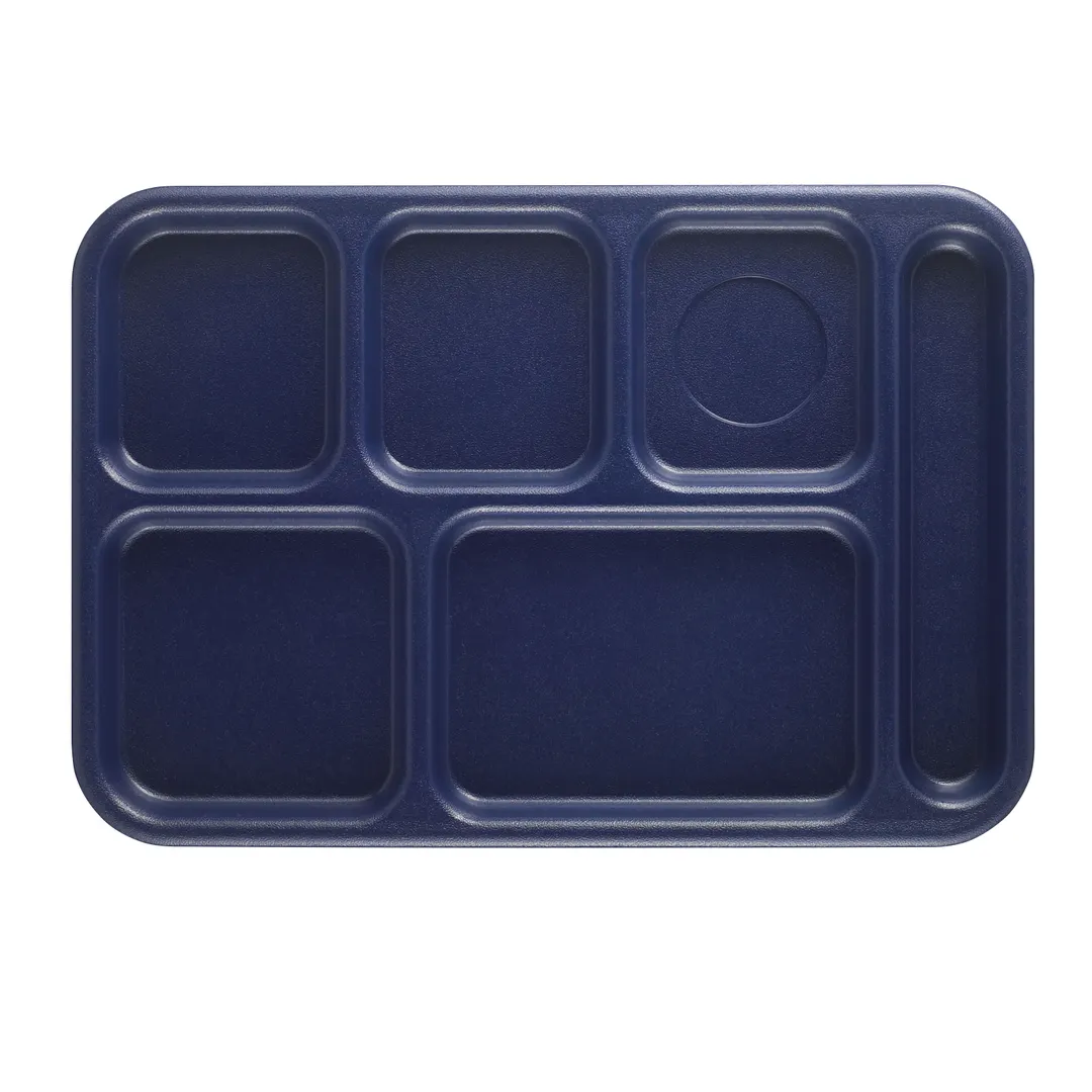 Cambro BCT1014186 - 6‑Comp Rectangular Tray, 10" x 14.5" Navy Blue ABS, Scratch‑Resistant