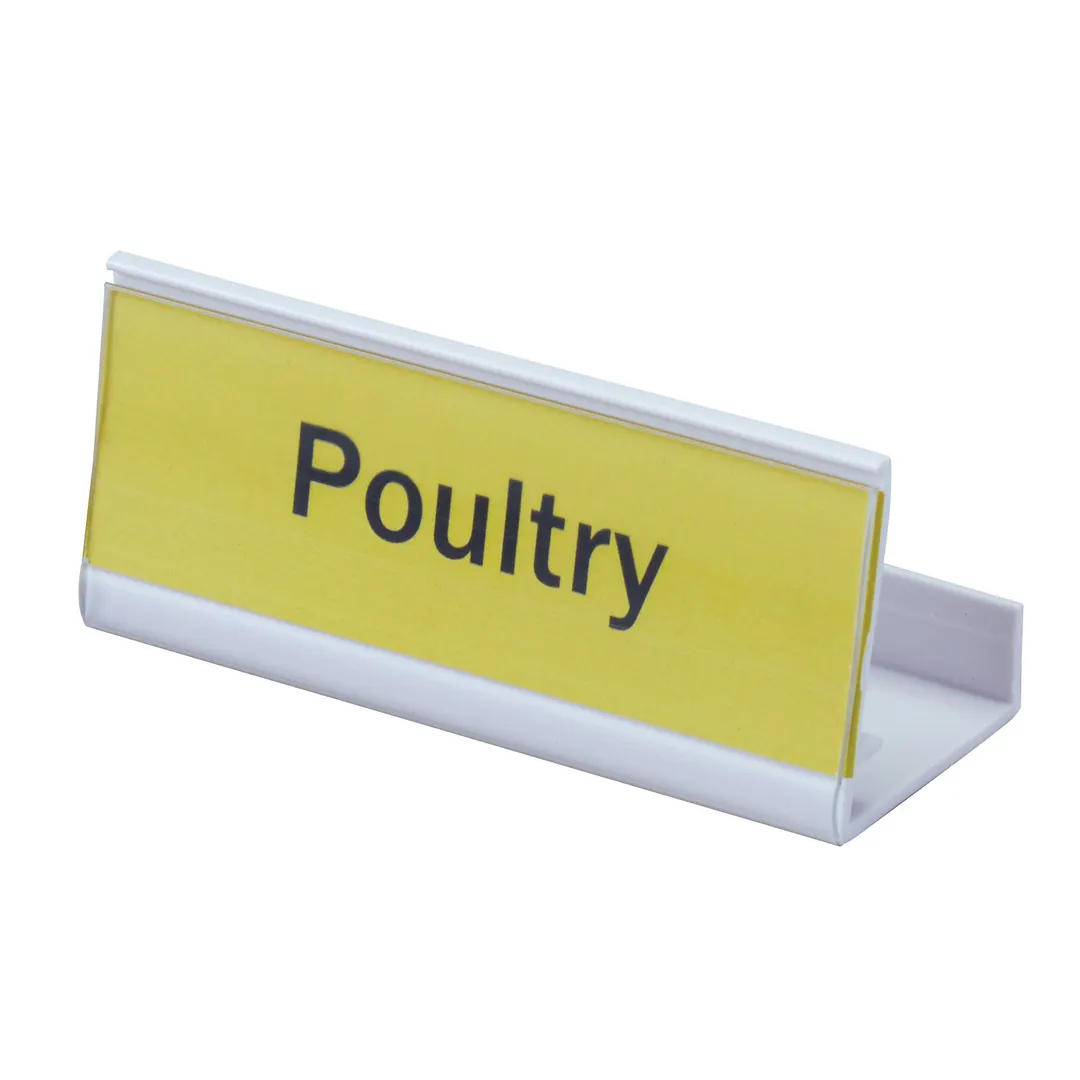 Cambro CBID6 Identification Tag Holder, 6 Inch, White/Clear, for Camshelving Basics Plus, Sold in Multiples of 12