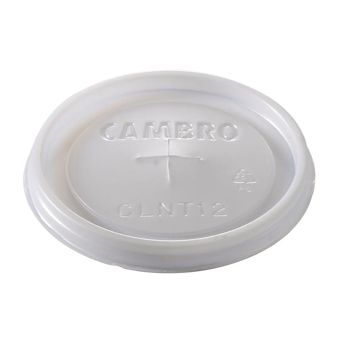 Cambro CLNT12190 Disposable CamLid® Lids, Clear, Fits NT12, LDT12 & HT120CW Tumbler - 1000/Case