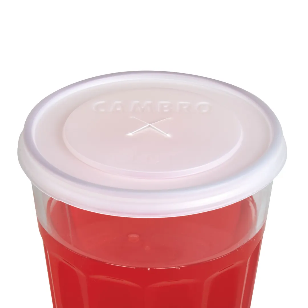 Cambro CLNT9190 CamLid® Cup Lids, Fits Newport Tumbler #NT9, Translucent, USA Made - 1000/Case