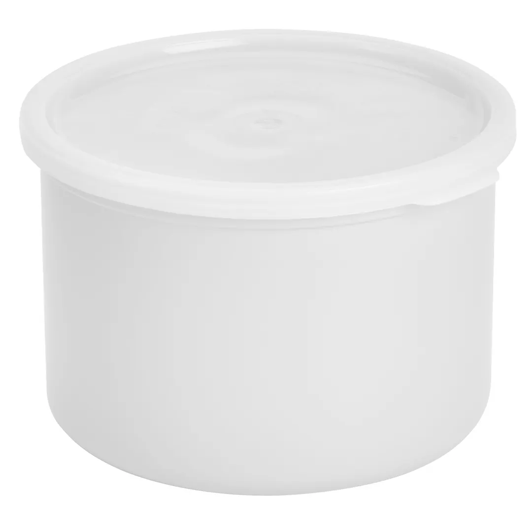 Cambro CP15148 1.5-Qt Salad Crock, 6-5/8" Dia x 4-5/16" H, White PP with Lid, NSF, Made in USA