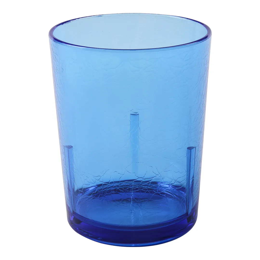 Cambro D14608 Del Mar Tumbler – 14 oz, 3.25"×4.19" Blue Crackled SAN, Stackable – Made in USA