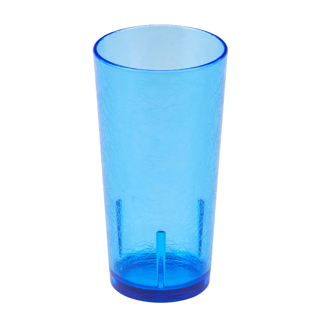 Cambro D16608 Del Mar 16-oz Tumbler, 3-1/16" Top Dia, Blue Crackled SAN, Rolled Rim, Stackable