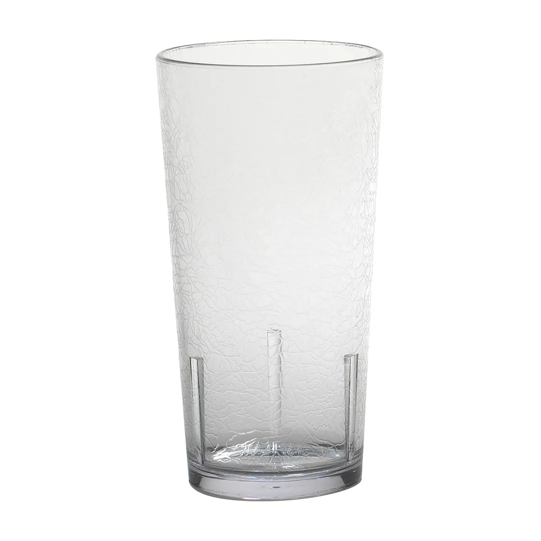 Cambro D24152 Tumbler, 24 oz Clear Crackled SAN, 3‑7/16″ Top, Lightweight, Rolled Rim