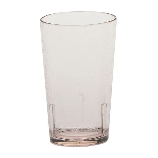 Cambro D8152 Del Mar 8 oz Clear Crackled SAN Tumbler, 2-5/8" Top Diameter, Rolled Rim, Stackable