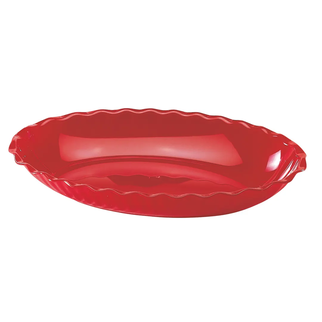 Cambro DP15404 Deli Platter – 3.4 Qt, Oval 11‑5/16" x 15‑3/4" Red SAN NSF Certified, Impact Resistant