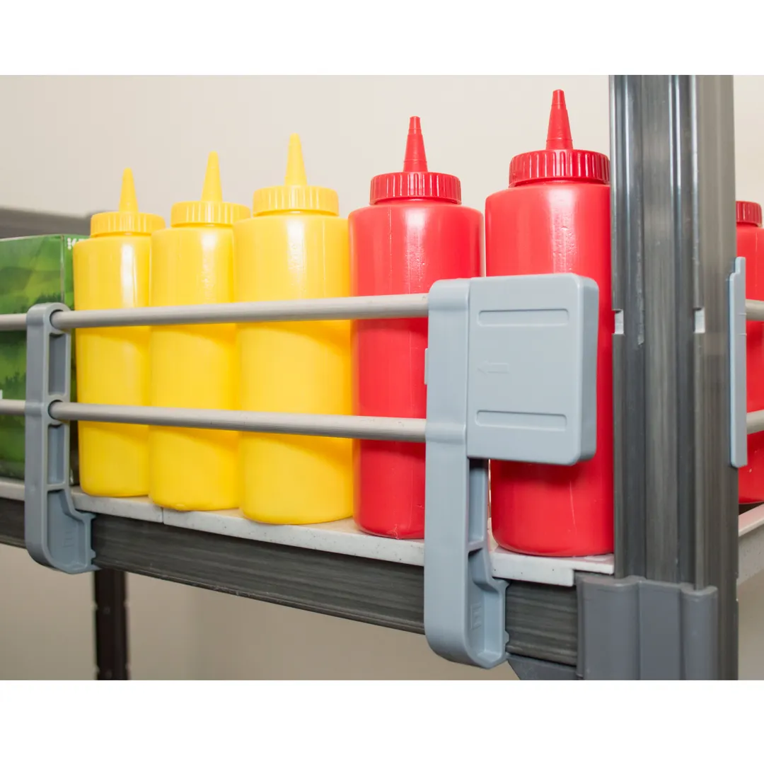 Cambro ESR18243151 Camshelving Elements Three-Quarter Shelf Rail Kit, 18"W x 24"L x 4-1/4"H, Polypropylene, Soft Gray
