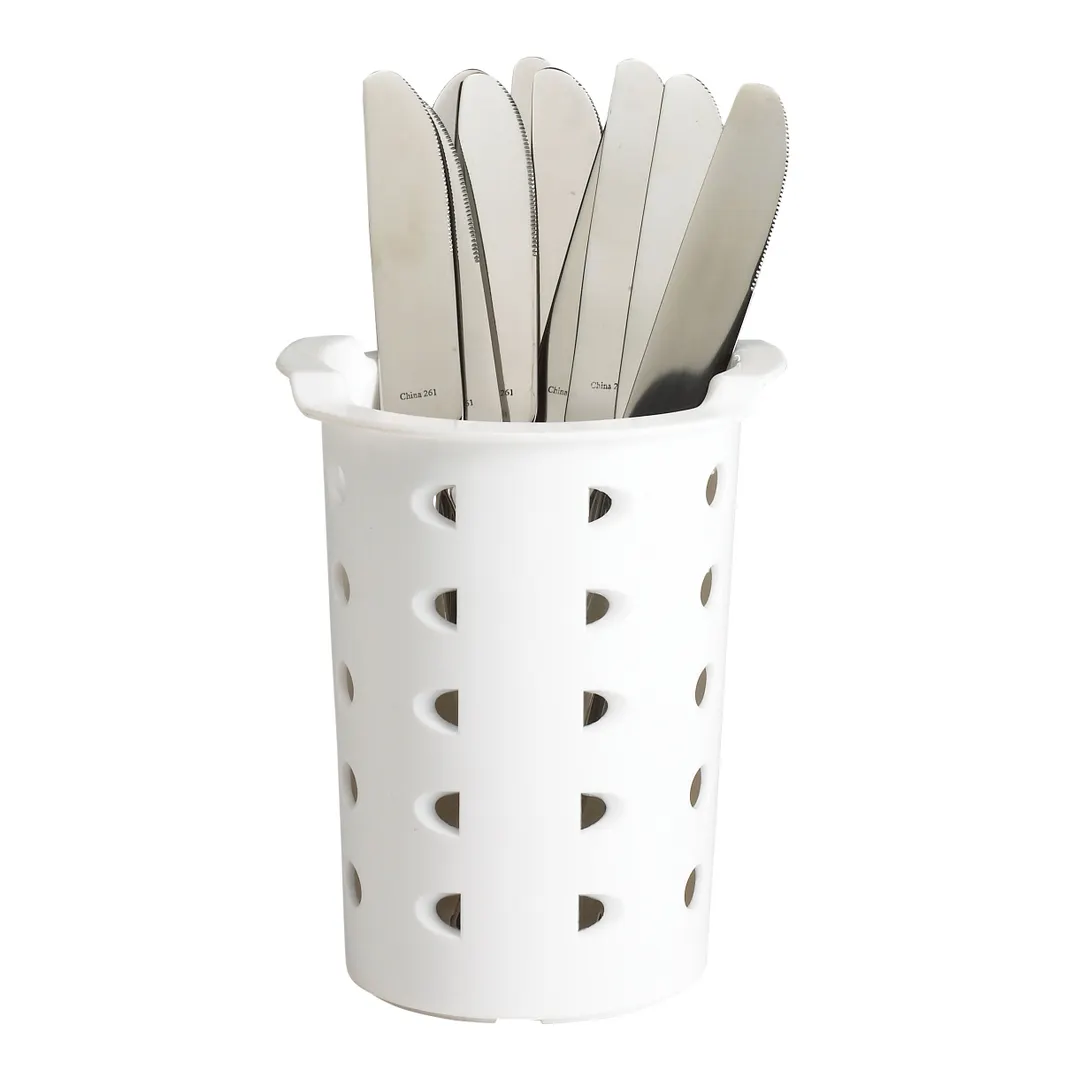 Cambro FWC56148 Flatware Cylinder Insert Holder, 4-1/2" dia., White Plastic