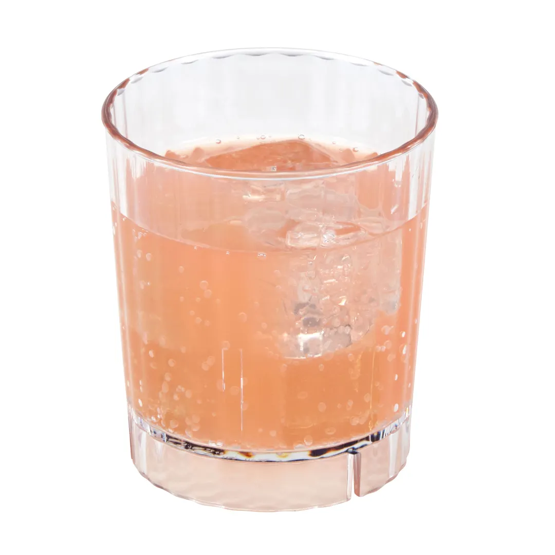 Cambro HT12CW135 - 12 oz Tumbler, 3-3/8" Top Dia, Fluted Clear PC, Stacking Lugs, USA Made