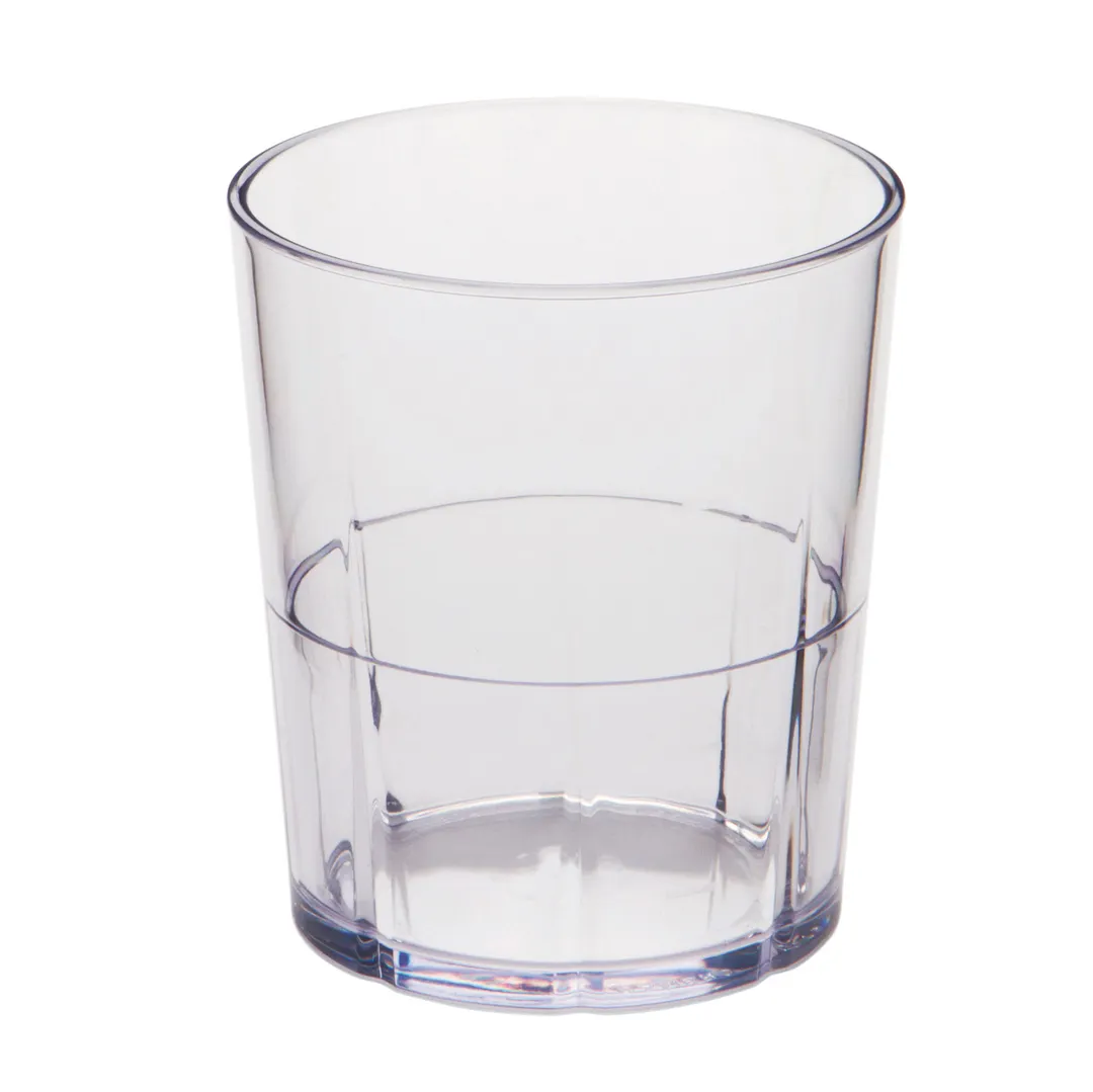 Cambro LDT9152 Lido® 9‑Oz Clear SAN Tumbler, 3‑3/16" Ø, 3‑11/16" H, Dishwasher Safe, USA Made