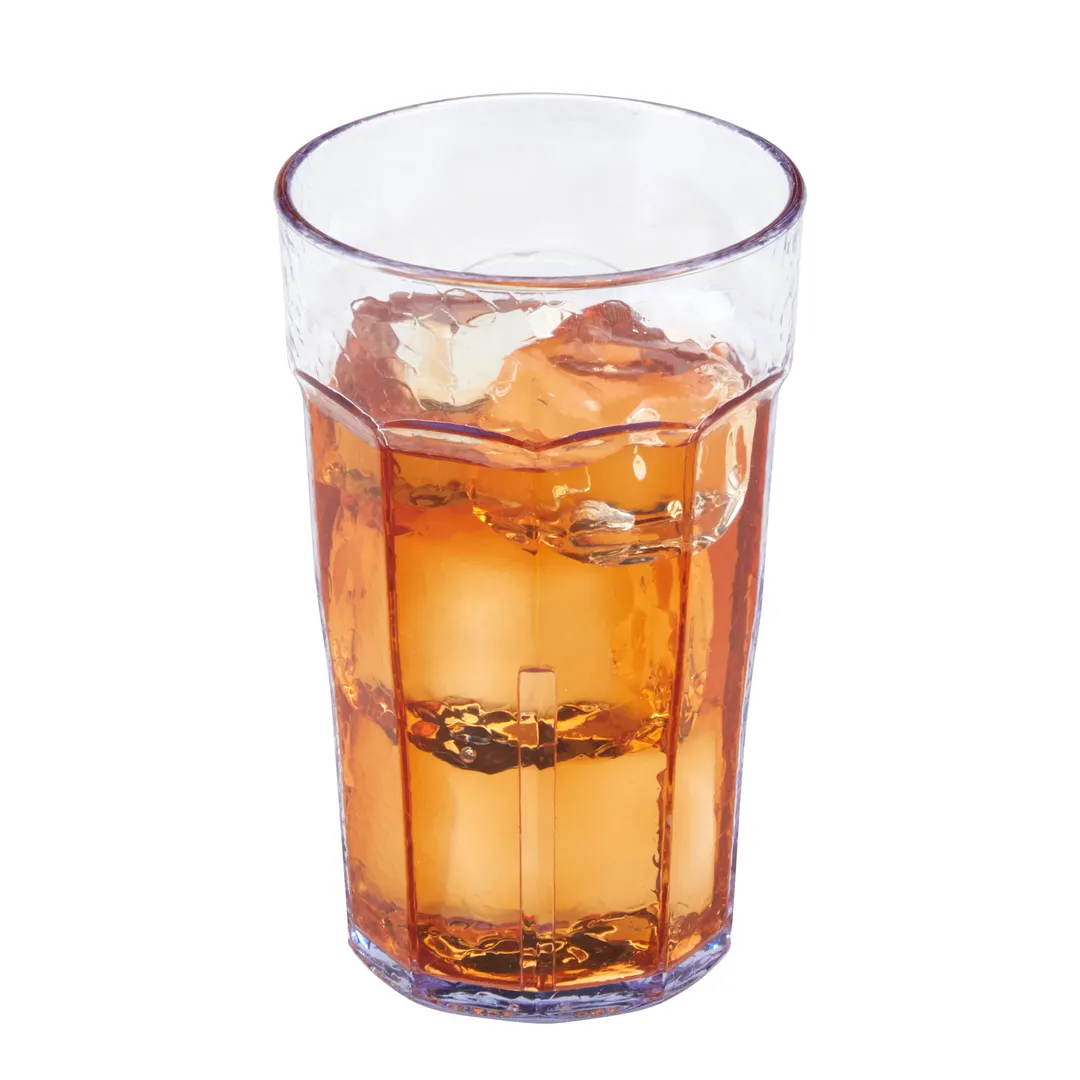 Cambro LT10152 Laguna 10 Oz Clear Textured SAN Tumbler, Impact‑Resistant Plastic, Made in USA