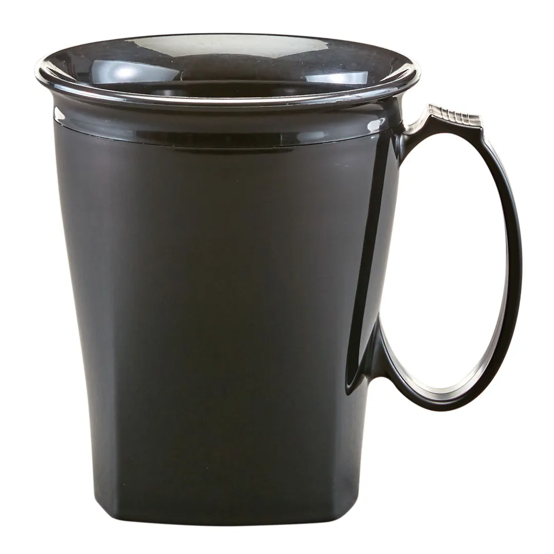 Cambro MDSHM8110 Plastic Mug, 8 oz, Black Polypropylene, 4½″ Dia x 4″ H, Dishwasher Safe, NSF