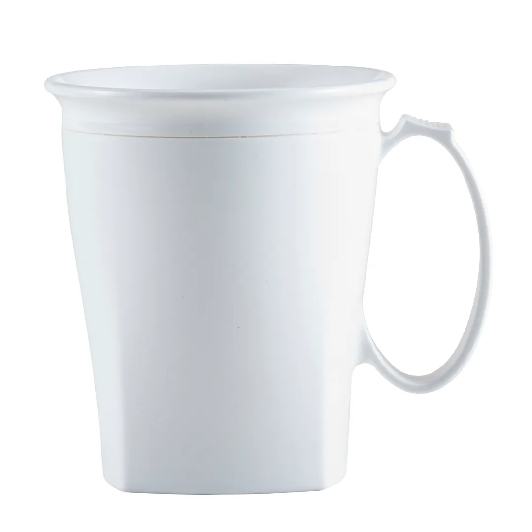 Cambro MDSHM8148 Harbor Mug, 8 oz, 4½" Dia x 4" H, White Polypropylene, Dishwasher Safe