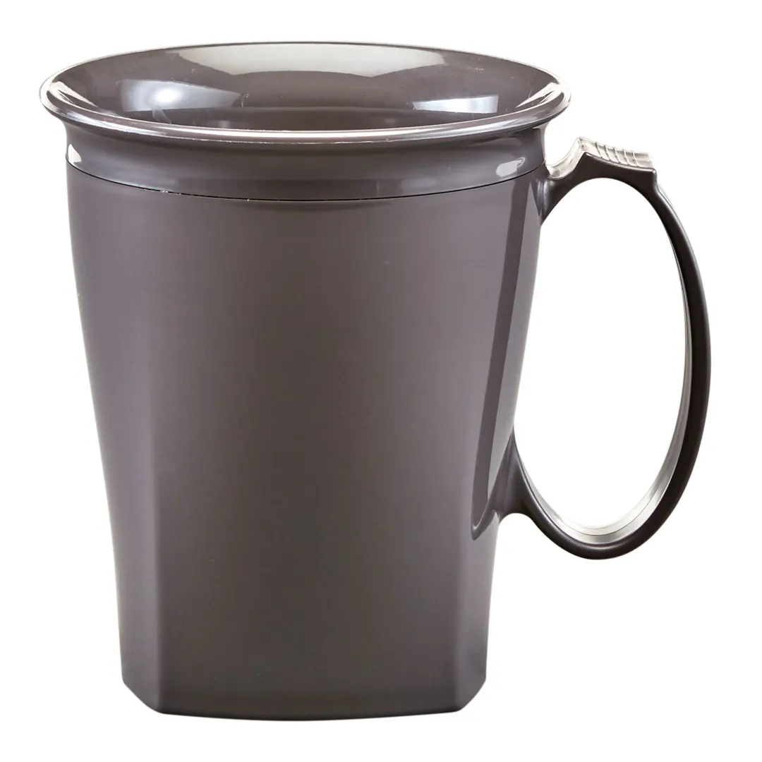 Cambro MDSHM8485 Harbor Mug, 8 oz, 4½" Dia x 4" H, Gray Polypropylene, Smoked Metal Finish