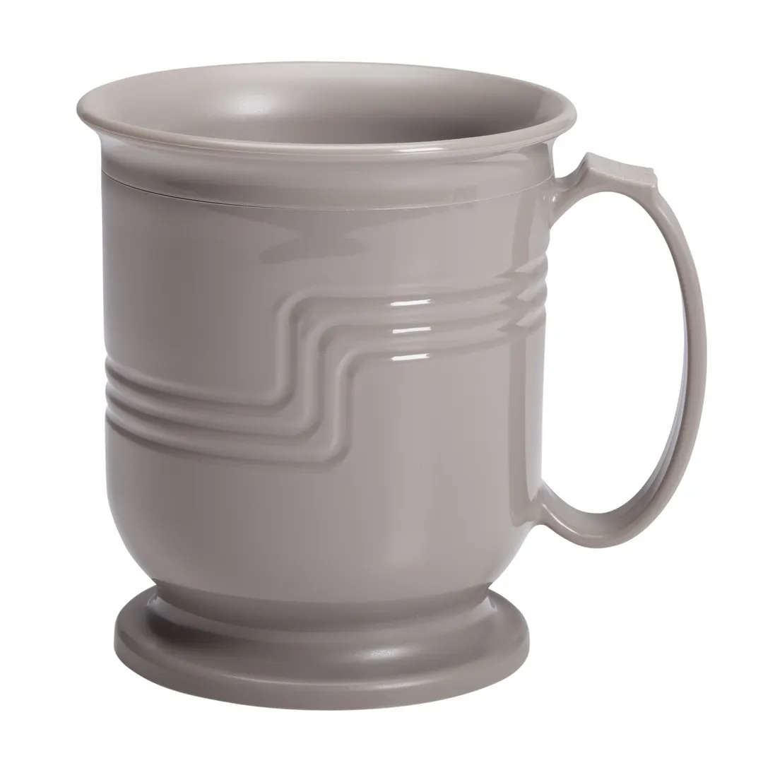 Cambro MDSM8457 Shoreline 8 Oz Plastic Mug, 4½" Dia x 4" H, Gray Polypropylene, Dishwasher Safe, NSF