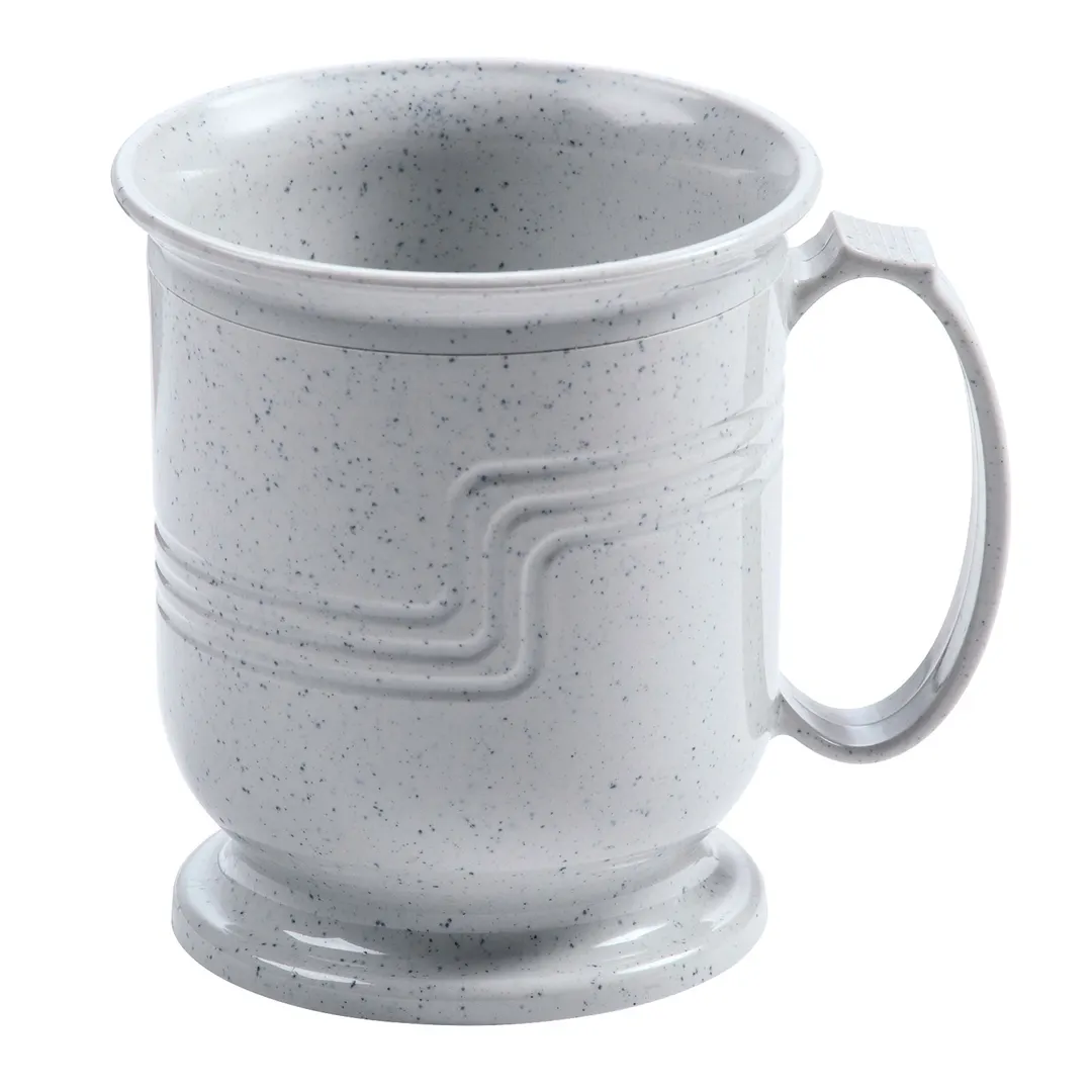 Cambro MDSM8480 8 oz Plastic Mug, 4½" Dia x 4" H, Speckled Gray Polypropylene, Dishwasher Safe NSF