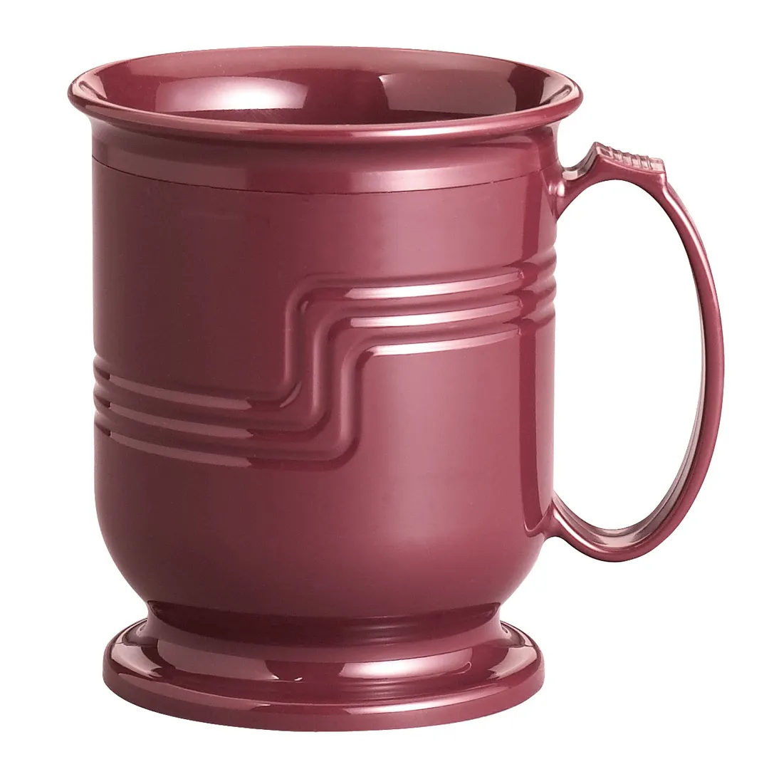 Cambro MDSM8487 8 oz Plastic Mug, 4.5" Dia x 4" H, Cranberry Polypropylene, Dishwasher Safe, NSF