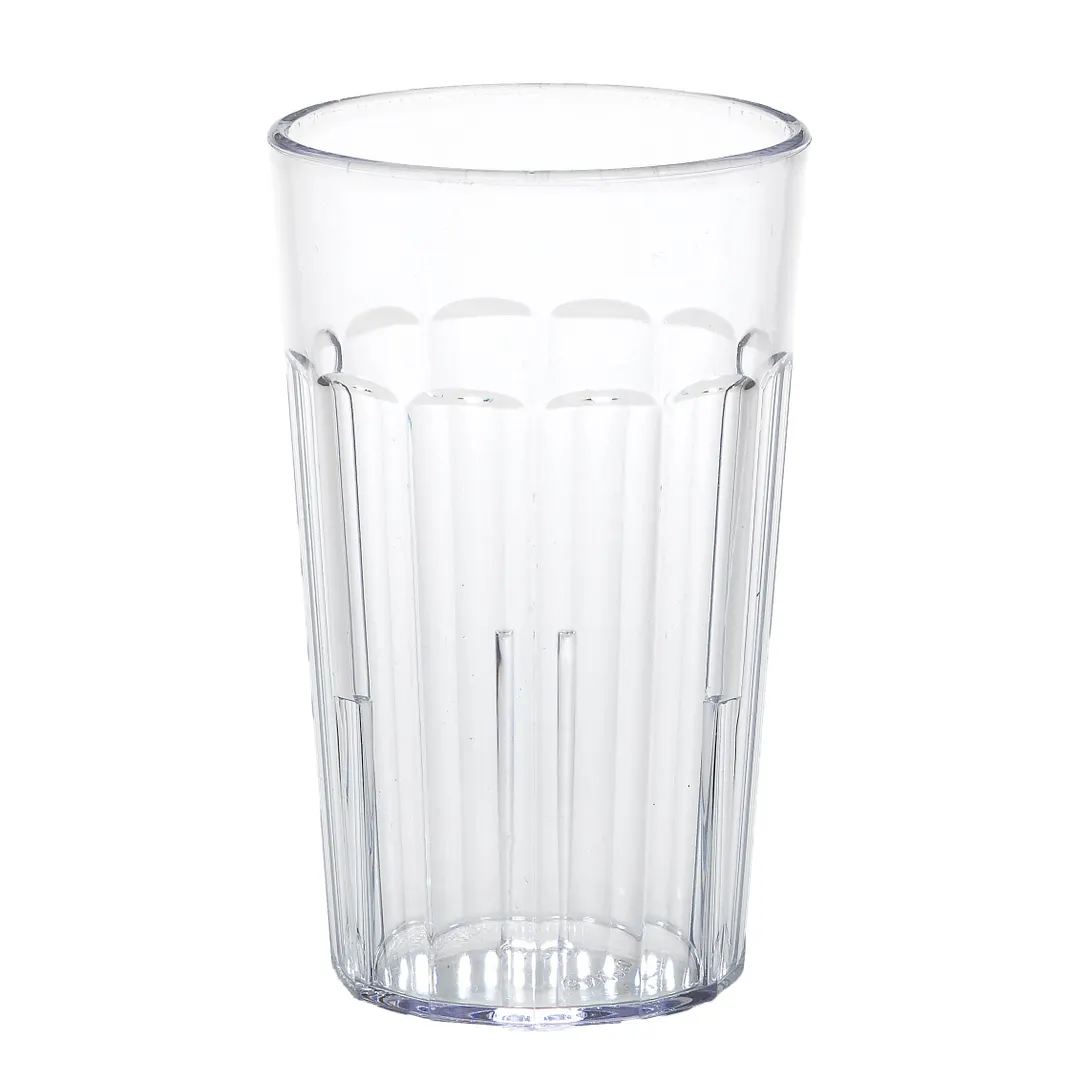 Cambro NT10152 - 10 oz Clear Fluted SAN Plastic Tumbler, 2‑13/16" Diameter, Dishwasher Safe