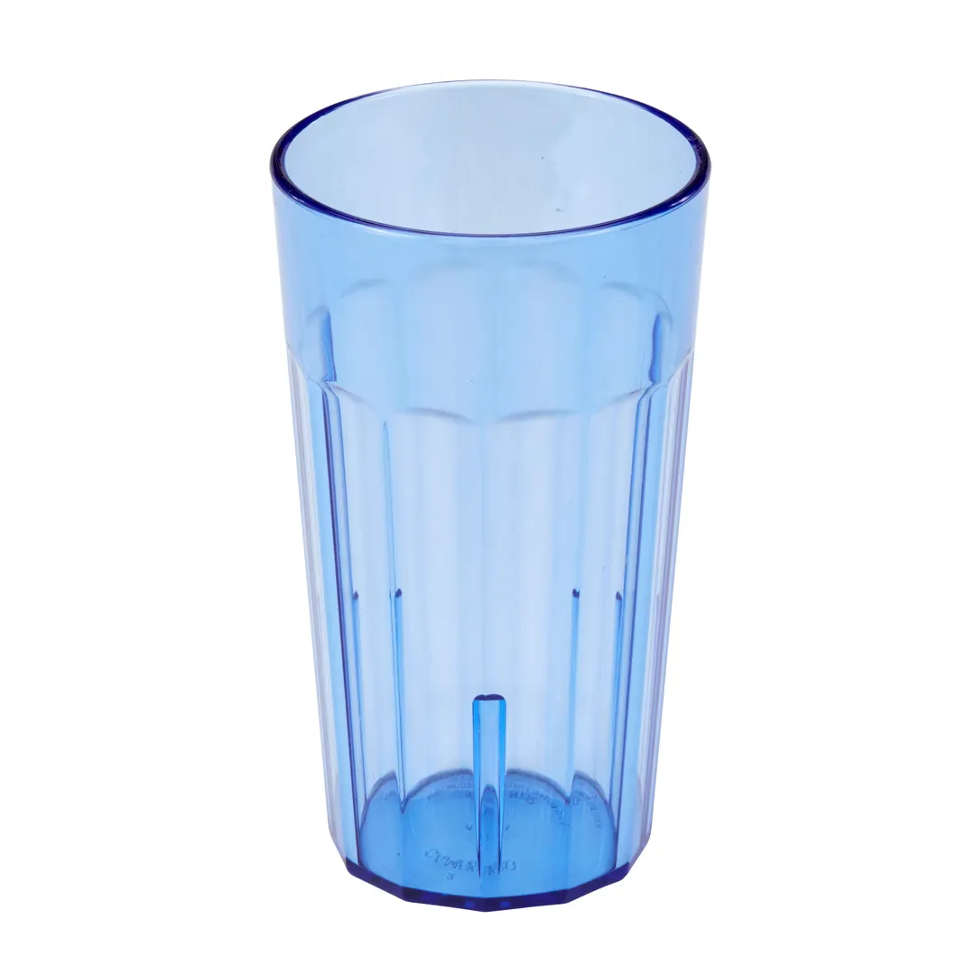 Cambro NT12401 - 12.6 oz Blue Fluted SAN Tumbler, 3" Top Diameter, Dishwasher Safe, Made in USA