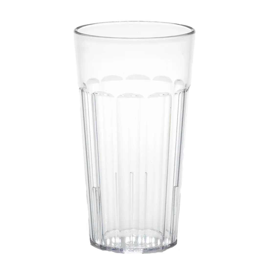 Cambro NT16152 Newport Tumbler, 16.4 Oz Clear Fluted SAN Plastic, 3-1/4" Top, Dishwasher Safe