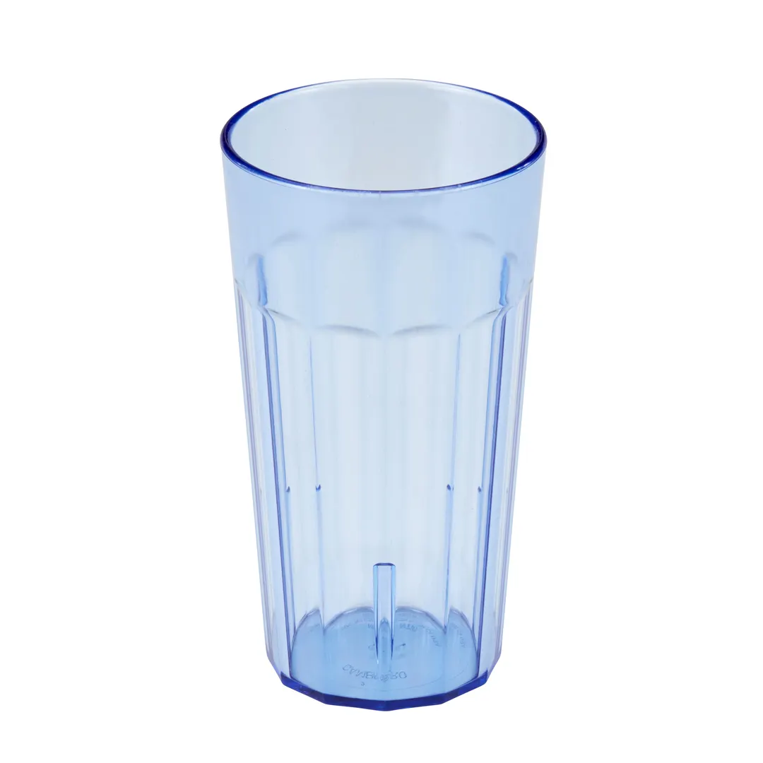 Cambro NT16401 Newport Tumbler, 16.4 oz Fluted SAN Plastic, Blue, 3‑¼" Top, Dishwasher Safe