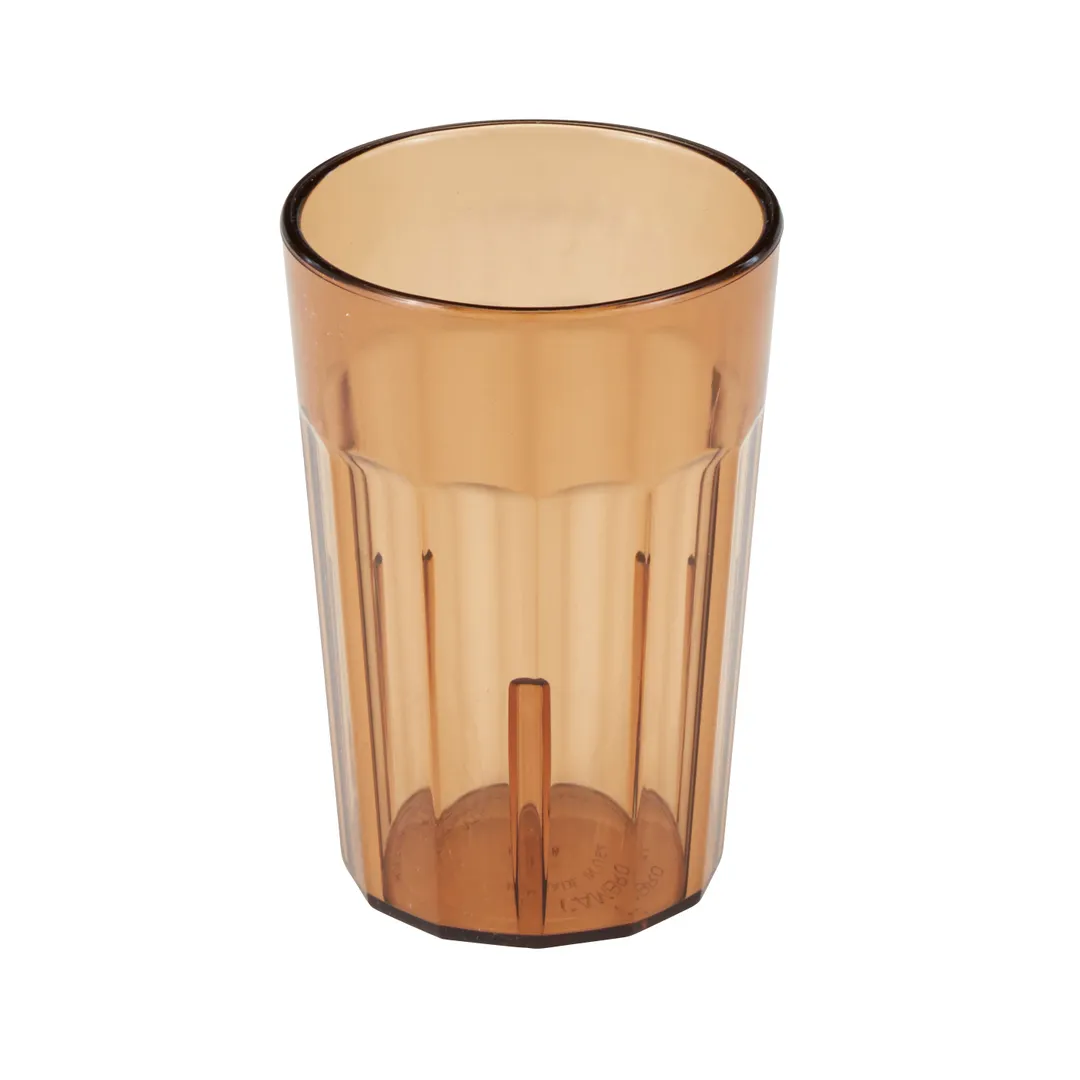 Cambro NT5153 Newport Tumbler, 6 oz Amber Fluted SAN Plastic, 2½″ Top, Dishwasher Safe – Made in USA