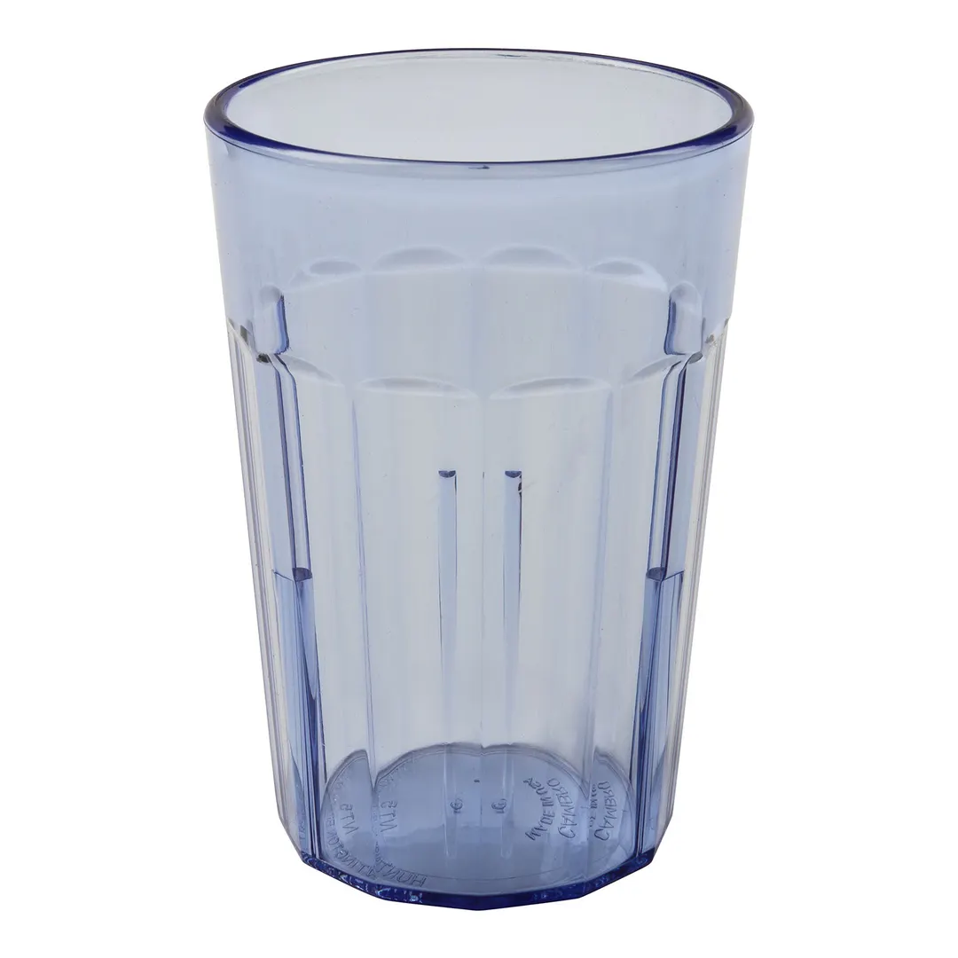 Cambro NT5401 Newport Tumbler - 6.4 oz Fluted SAN Plastic Blue 2.5" Top ImpactRes Lugs Sani‑Rim Lip