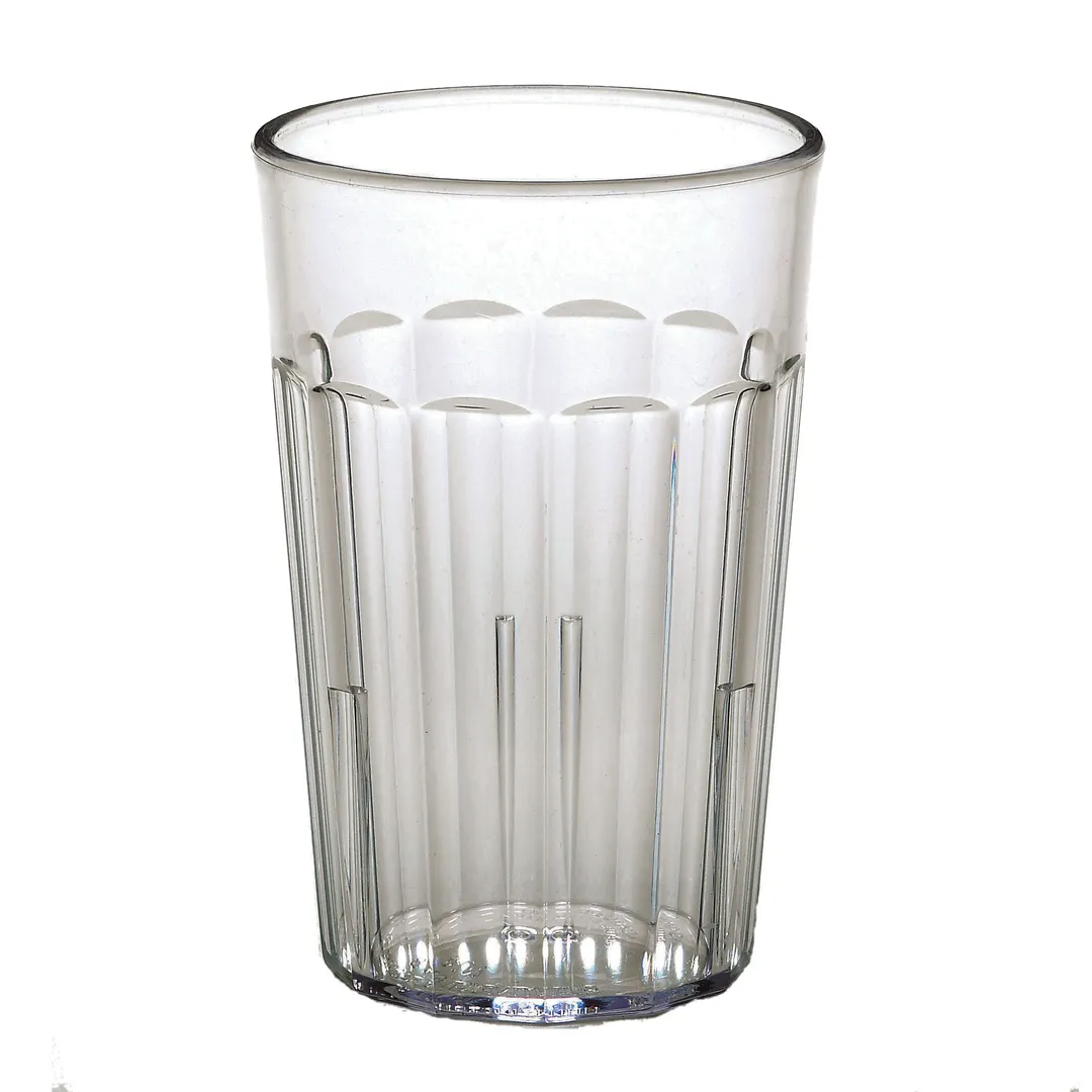 Cambro NT8152 8-Oz Clear Fluted SAN Tumbler, 2-11/16" Top Diameter, Dishwasher Safe Plastic
