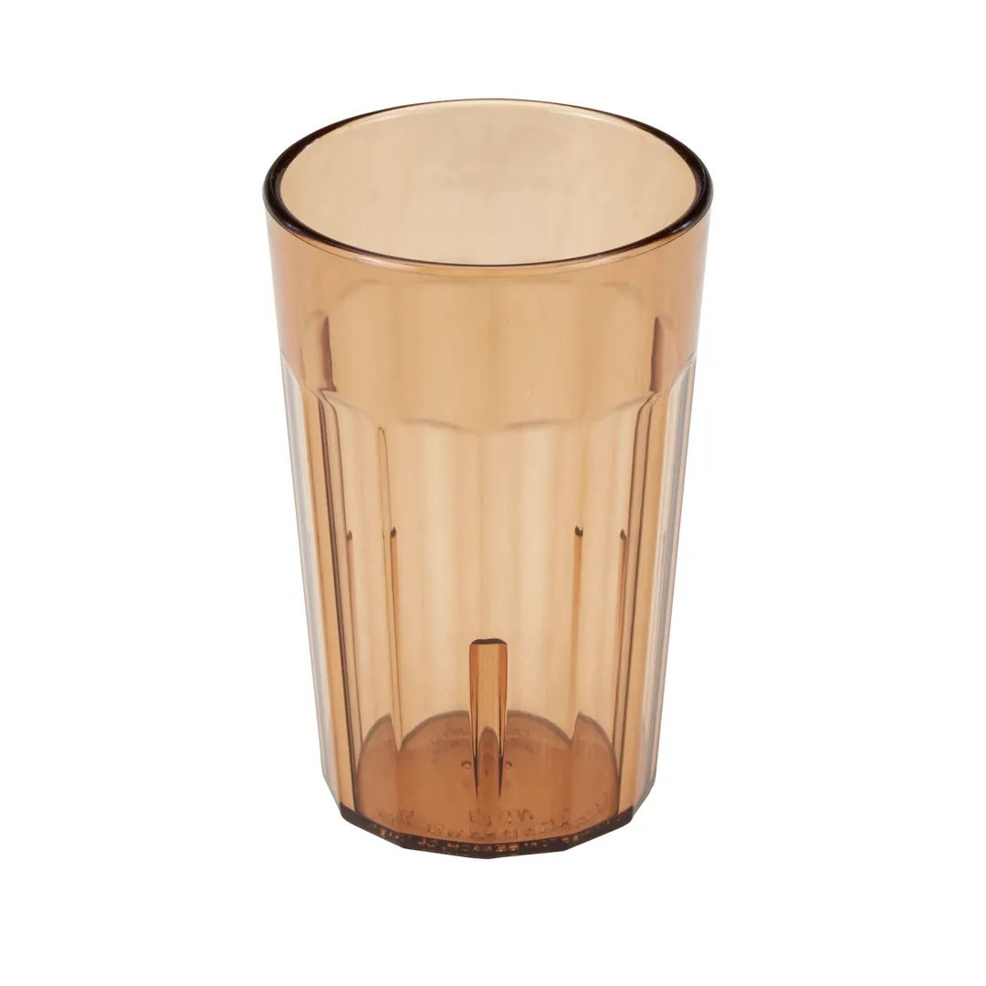 Cambro NT8153 Newport 8‑oz Fluted Tumbler, Amber SAN 2‑11/16" Diameter Dishwasher‑Safe Made in USA