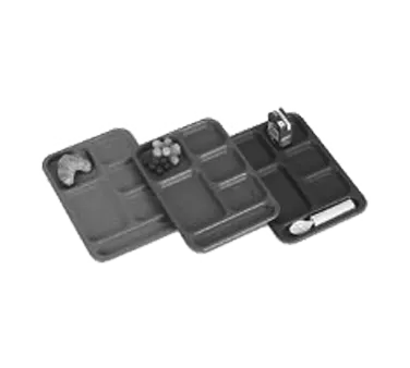 Cambro PS1014414 - 6-Compartment Tray, 10" x 14½" Teal CoPolymer, Scratch-Resistant, Dishwasher Safe