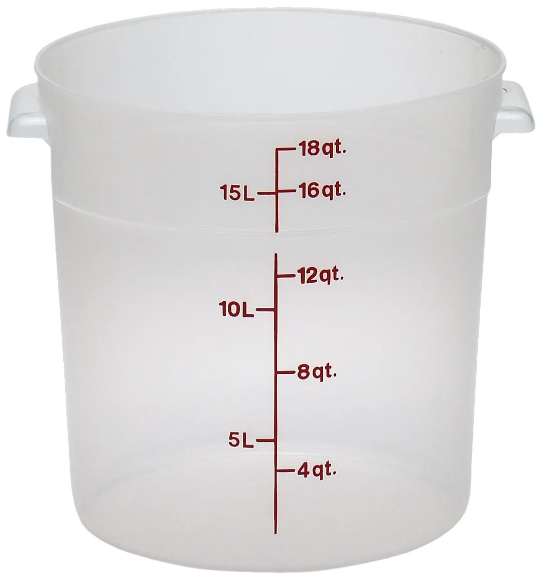Cambro RFS18PP190 Round 18-Quart Container, 14-7/8" Dia x 12" H, Translucent Polypropylene