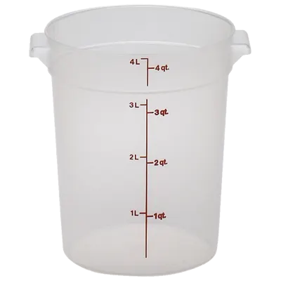 Cambro RFS4PP190 Round 4-Quart Container, 8-3/16" Dia x 8-9/16" H, Polypropylene, NSF – No Lid