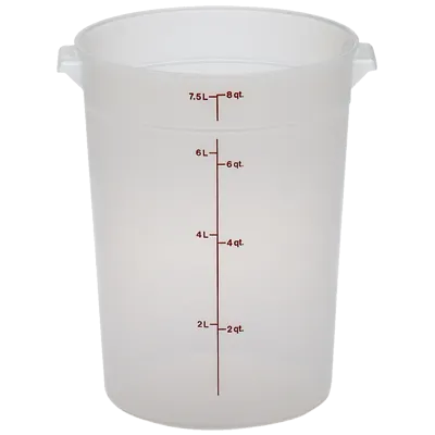 Cambro RFS8PP190 - Round 8-Quart Storage Container, 9-15/16" Dia x 10-7/8" H, PP, NSF, No Lid