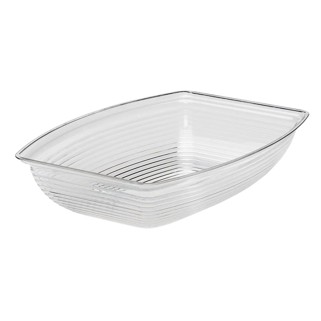 Cambro RSB1419CW135 - 12 Qt PC Rect Bowl, 14¼" x 19⅜" Ribbed, Dishwasher Safe, NSF, Made in USA