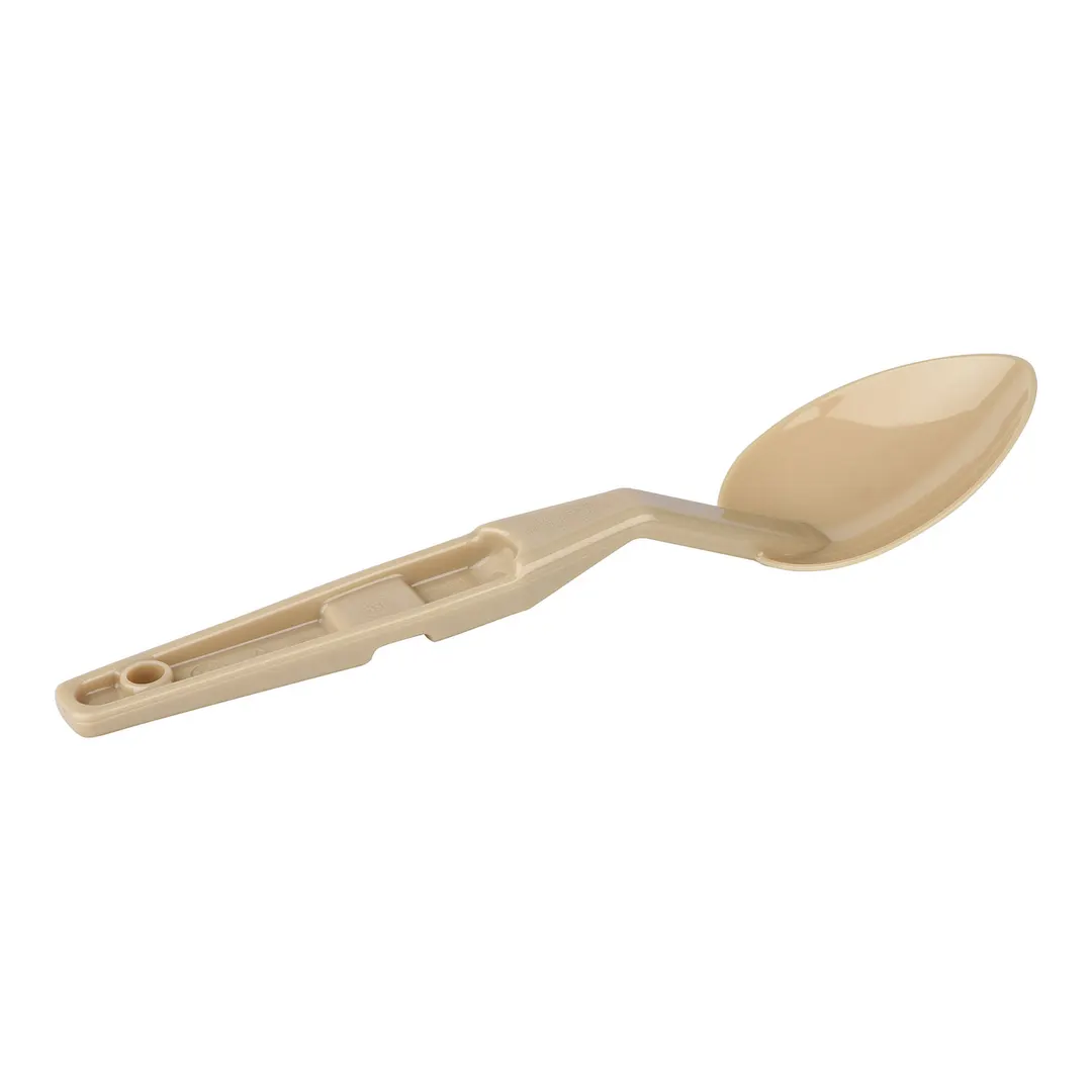 Cambro SPO11CW133 - 11" Deli Serving Spoon, Polycarbonate, Beige, Notched, Hanging Hole, NSF