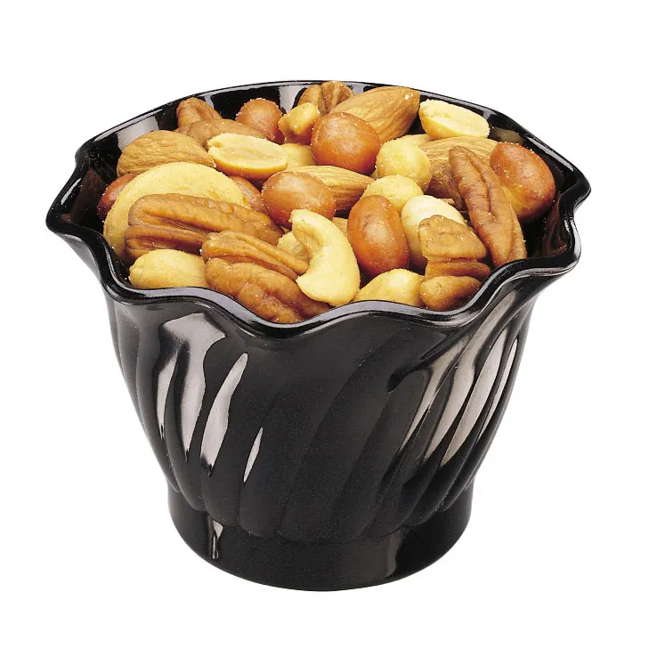 Cambro SRB5CW110 Swirl Bowl, 5 oz (3‑17/32" Dia) Black Polycarbonate - 24/Case