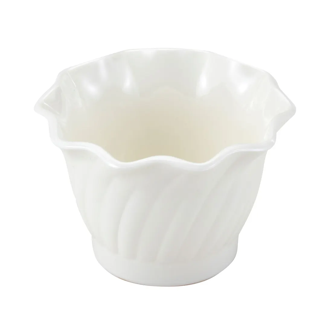 Cambro SRB5CW148 Swirl Plastic Soup Salad Bowl, 5 oz (3 in) White Camwear® Polycarbonate, - 24/Case