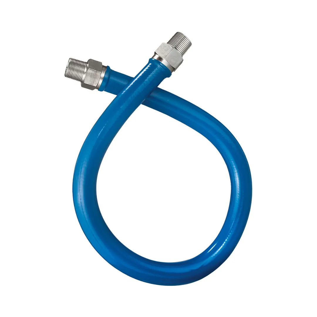 Dormont 16100BP48 Blue Hose 48" Stainless Steel Moveable Gas Connector Hose, 1" Diameter