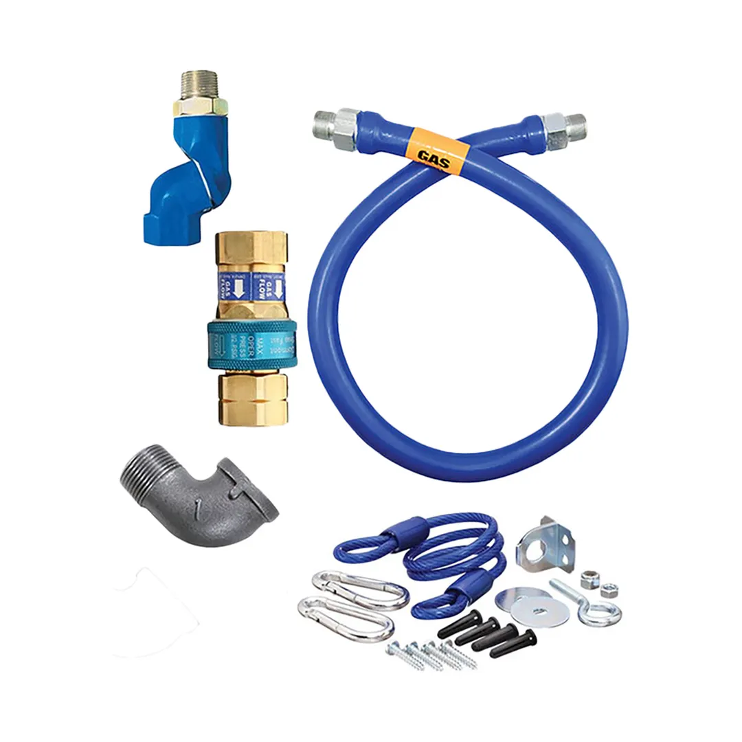 Dormont 1650BPQSR24 SnapFast 24" Gas Connector Kit, Swivel MAX, Elbow, Restraining Cable, 1/2" Dia