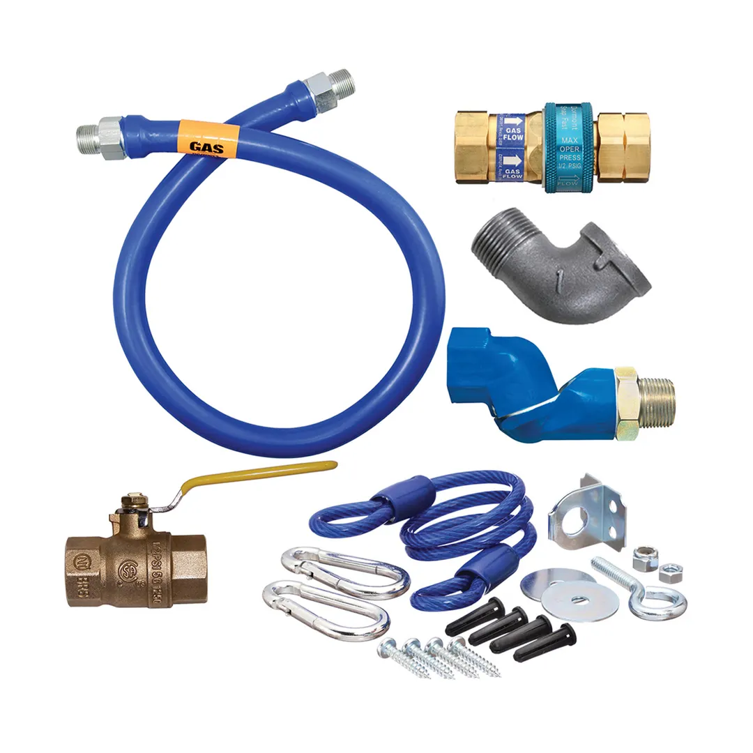Dormont 1650KITS24 Deluxe SnapFast 24" Gas Connector Kit, Swivel MAX, Elbow, Restraining Cable 