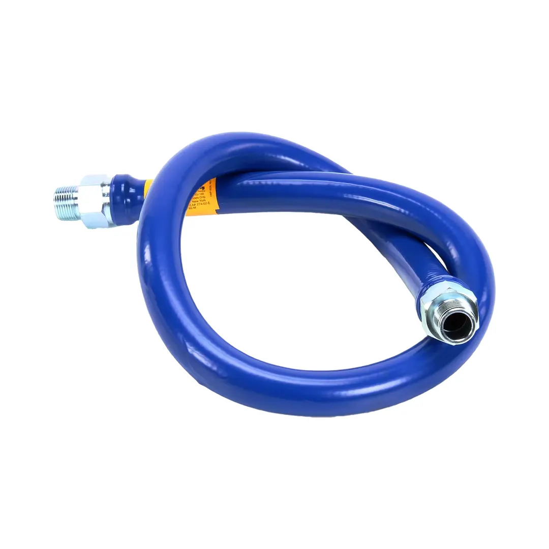 Dormont 1675BP48 Blue Hose 48" Stainless Steel Moveable Foodservice Gas Connector, 3/4" Dia.