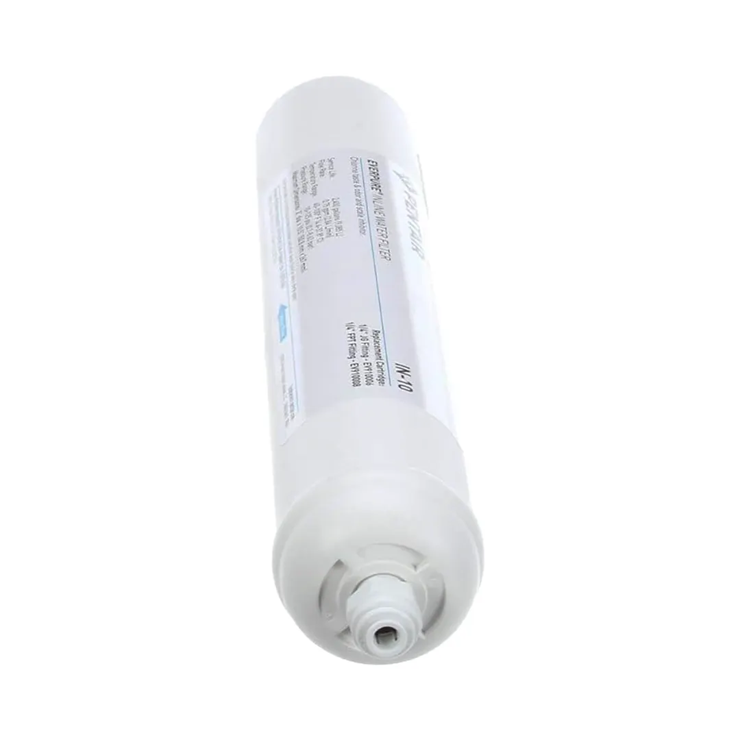 Everpure EV910006 IN-10 In-Line Water Filtration System with 1/4" JG Fitting, 0 .75 GPM, 2,400 Gallons