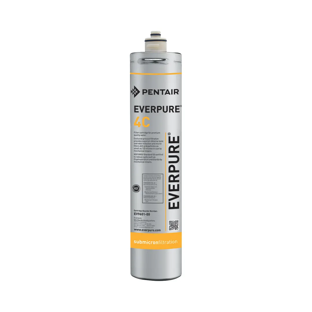 Everpure EV960100 4C Water Filter Cartridge, (6) 4C Cartridges, 0.5 Micron and 0.5 GPM, 3,000 Gallons