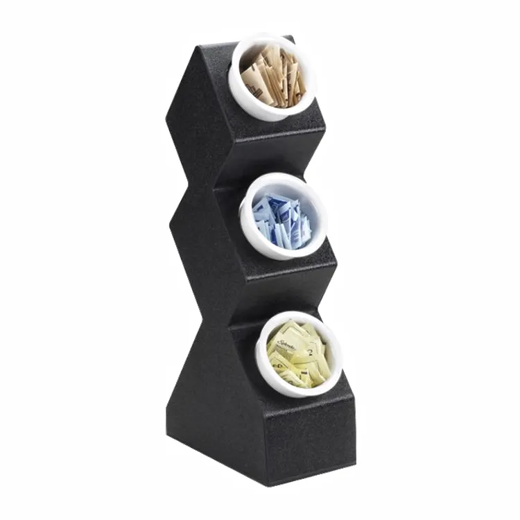 Cal-Mil 1016-3 3-Tier Utensil Holder Display, 5.5x8x20, Black ABS Plastic