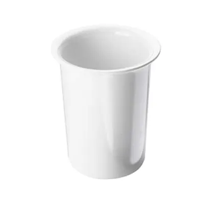 Cal-Mil 1017-15 White Melamine Cutlery Cylinder, 5-1/2" H, 4-1/2" Dia., BPA Free Utensil Holder
