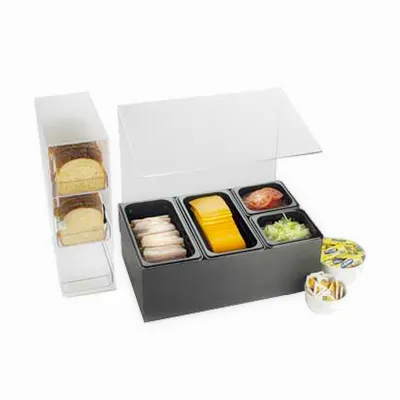 Cal-Mil 1102 Classic Salsa/Condiment Bar Set, 20.5"W X 12.75"D X 19.75"H (4) Pans